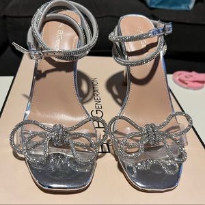 BCBGeneration rhinestone silver heels size 6.5